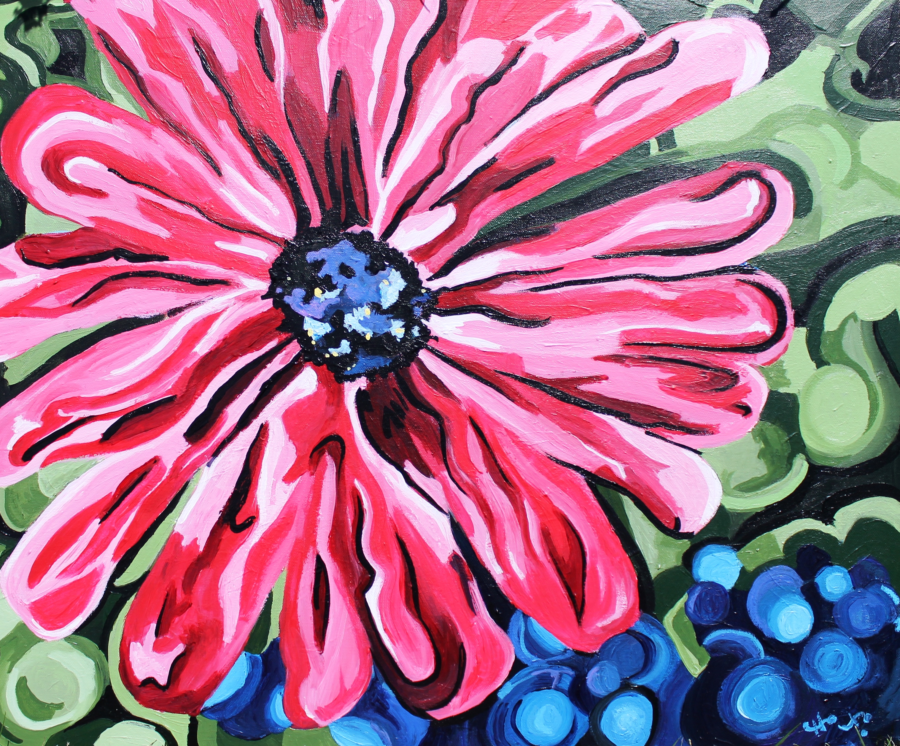 Daisy Acrylic Painting